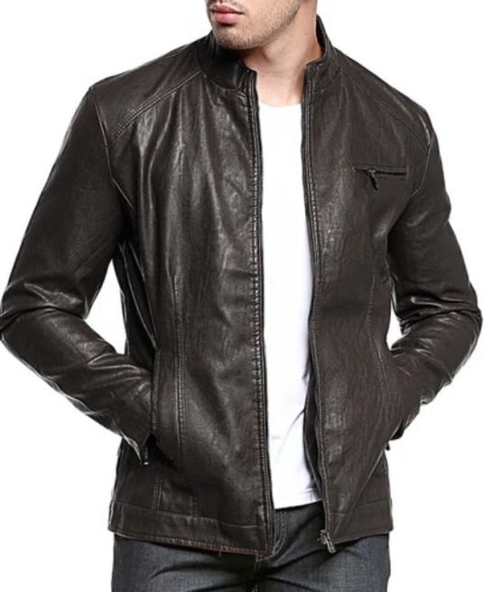 Motorcycle Leather Bomber Jacket