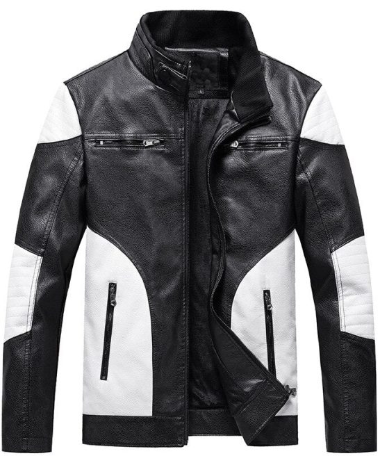 Men's Casual Patchwork Leather Jacket