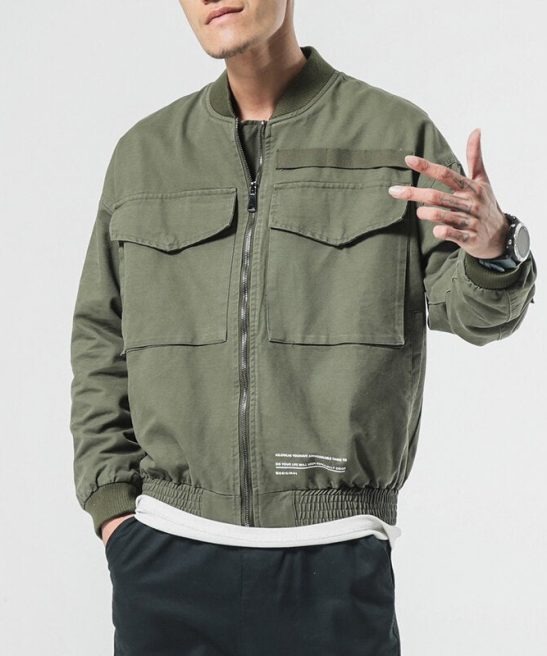 Men's Casual Solid Bomber Jacket