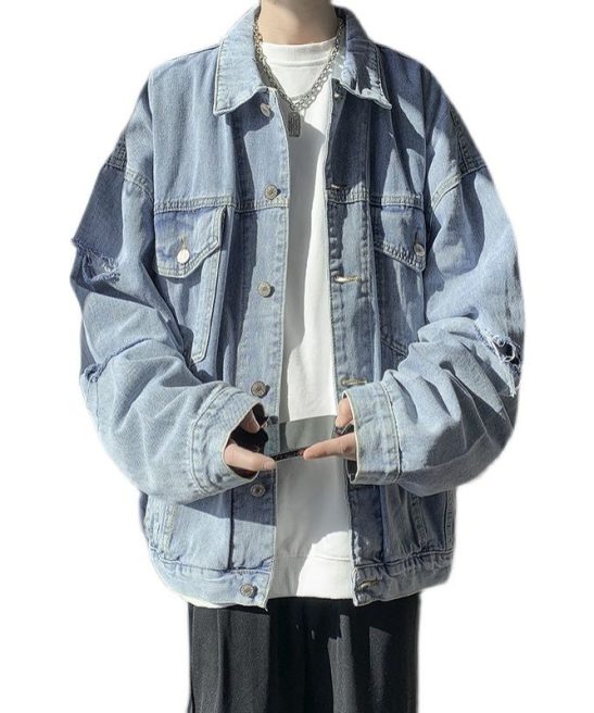 Men's Loose Fit Casual Denim Jacket
